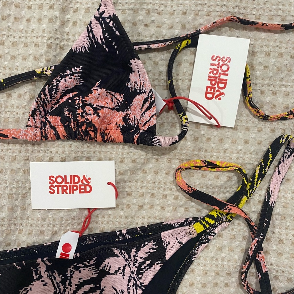 Solid And Striped Bikini Set Size S - image 7